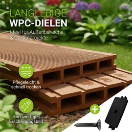 Juskys Terrassendiele 220 cm teak
