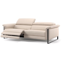 Sofanella 3-Sitzer Sofanella Dreisitzer Palma Echtleder Couch Relaxsofa in Creme