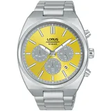 LORUS Chronograph Sports, Quarzuhr, Armbanduhr, Herrenuhr, Edelstahlarmband, Tag, Stoppfunktion silberfarben