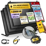 Solakon Balkonkraftwerk 2000W komplett Steckdose - Inklusive Halterung - Balkonkraftwerk 2000 Watt neuester Wechselrichter 800W - Solaranlage Komplettset mit 4x500W Solarpanel mit 10m Kabel