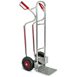BRB Stapelkarre/Sackkarre aus Aluminium blank, mit pannensicheren Reifen, BxTxH 520 x 550 x 1200 mm, Tragkraft 200 kg
