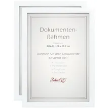Ideal Trend 2er 3er 5er 10er Pack Dokument Bilderrahmen 21x29,7 DIN A4 Urkunde Foto Rahmen: Farbe: 2er Pack Wei�