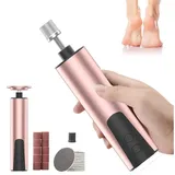 autolock Elektrischer Hornhautentferner Elektrische Fußfeile Nagelschleifer 2 in 1,6 Stufen einstellbar rosa