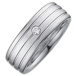Trauring FIRETTI "Schmuck Geschenk Hochzeit Ehering Trauring "LIEBE"" Gr. 16,5, silber (silberfarben), Fingerringe, Damen, 16,5,mit Zirkonia, Silber 925 (Sterlingsilber), 7mm, Made in Germany - wahlweise mit oder ohne Zirkonia (synth.)