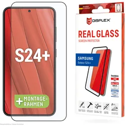 DISPLEX Full Cover Panzerglas 10H für Samsung Galaxy S24+ Eco-Montagerahmen, volle Displayabdeckung, Tempered Glas, kratzer-resistente Schutzfolie,