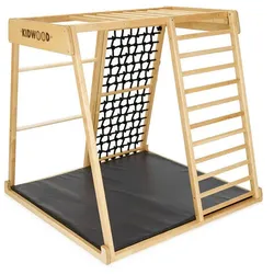 Klettergerüst, Schwarz, Birke, Holz, Birke, massiv, 115x110x113 cm, Spielzeug, Kinderspielzeug, Spielzeug für Draußen