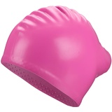 BECO Damen Langhaar Silikon Badehaube Schwimmhaube Badekappe, pink