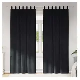 vidaXL Verdunkelungsvorhänge 2 pcs Schwarz 140 x 260 cm Samt