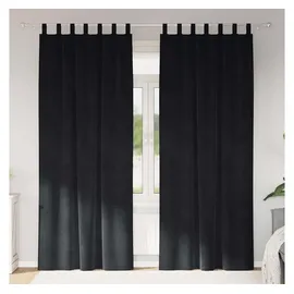 vidaXL Verdunkelungsvorhänge 2 pcs Schwarz 140 x 260 cm Samt