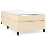 vidaXL Boxspringbett mit Matratze Creme 100x200 cm Stoff
