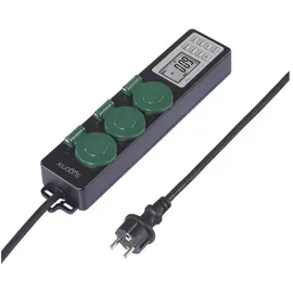 Sygonix Gartensteckdose 1,40 m Schwarz/Grün 1 St.