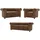 s-style möbel SITZGARNITUR mit Schlaffunktion 3+2+1 Chesterfield Flux Braun Microfaser Vintageoptik