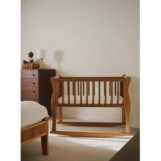 Woodies - Noble Crib Vintage - Mini Babybett - 0-7 Monate - 90 x 40 cm - Baby-Bettchen - Vintage/Retrostil - Gitterbett, Beistellbett für Säugling - Holzbett, Reisebett - Kiefernholz - Hellbraun