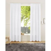 LeGer Home by Lena Gercke Vorhang "Lanea" Gr. 4, weiß, B:135cm H:245cm, Baumwolle, Polyester, LEGER HOME BY LENA GERCKE, Gardinen, Leinenoptik, 1 Schal, verschiedene Größen