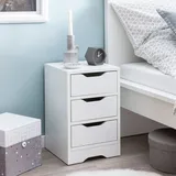 FineBuy Nachtschrank  SuVa13513_1 31 x 49 x 31 cm Weiß