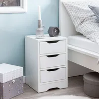 FineBuy Nachtschrank  SuVa13513_1 31 x 49 x 31 cm Weiß