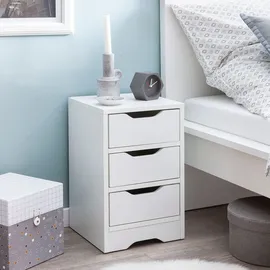 FineBuy Nachtschrank  SuVa13513_1 31 x 49 x 31 cm Weiß