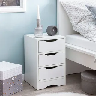 FineBuy Nachtschrank  SuVa13513_1 31 x 49 x 31 cm Weiß