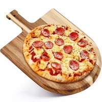 LotFancy Pizzaschieber 30,5 cm, Akazienholz-Pizzaschaufel, Pizzaschneidebrett mit Griff, 43,2 cm L x 30,5 cm B, konisches Serviertablett für Charcuterie-Käse