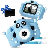 KLADNDER Kinderkamera, Schwarzweiß Fotokamera, Display Digitalkamera Kinder, Anti-Drop Fotoapparat Kinder, Bildschirm Videokamera, Fotokamera FüR Geburtstagsgeschenk Weihnachten Spielzeug - Blau