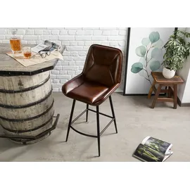 Massivmoebel24 Barstuhl Leder braun