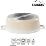 STONELINE Creme Gourmet Bräter 32x25 cm mit Deckel, Backofen und Induktion geeignet, Antihaft,