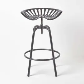 Homescapes Barhocker Traktorsitz 47 x 74 x 50 cm Grau