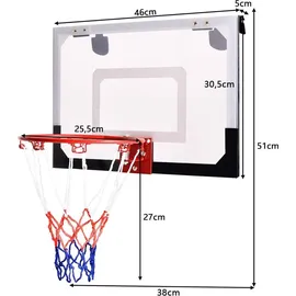 Goplus Basketballkorb, mit Ring und Netz, Basketballboard, Basketballbrett, Basketballring an der Tür