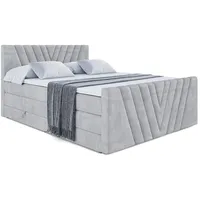 Altdecor Boxspringbett Hellgrau, Höhe ca. 20 cm, 180x200 cm,
