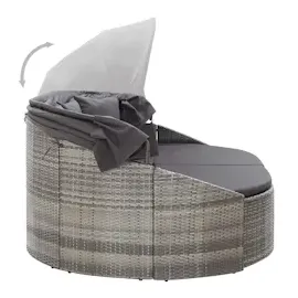 vidaXL Polyrattan Outdoor Sonneninsel mit Dach grau