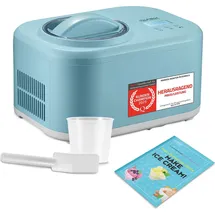 First Austria TZS First Austria Eismaschine mit Kompressor 1L, Joghurtbereiter, Ice Cream Maker, Joghurtmaschine, Eisbehälter, Display, selbstkühlend, inkl. Me... - Türkis