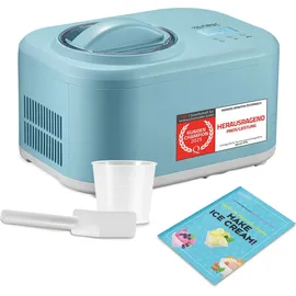 First Austria TZS First Austria Eismaschine mit Kompressor 1L, Joghurtbereiter, Ice Cream Maker, Joghurtmaschine, Eisbehälter, Display, selbstkühlend, inkl. Me... - Türkis