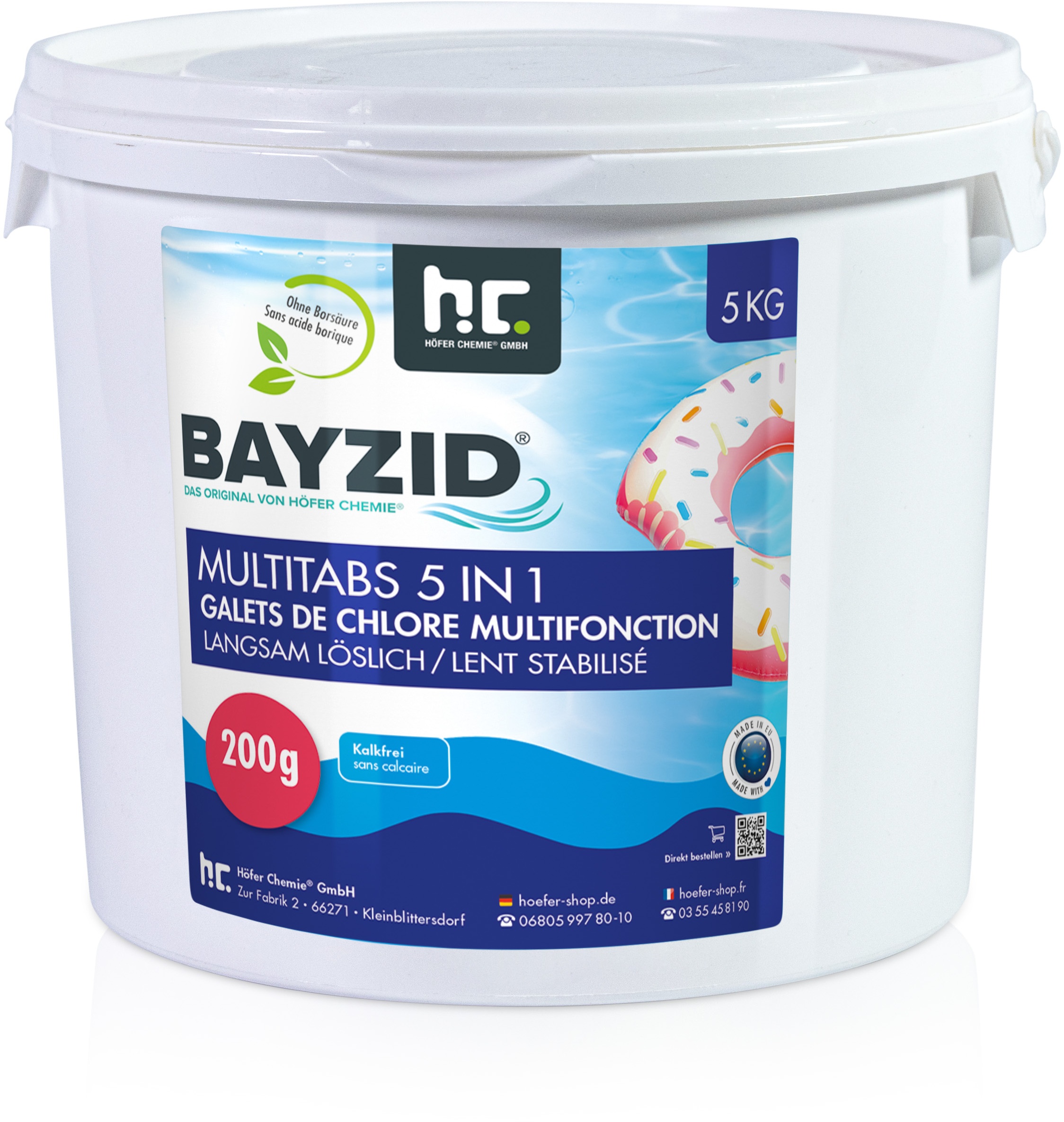 1 x 5 kg BAYZID® Multitabs 200g 5in1 für Pools
