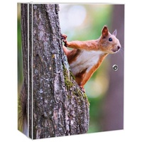 banjado Medizinschrank Stahl Eichhörnchen (abschließbar, 3 große und 2 kleine Fächer) 35 x 46 x 15cm weiß