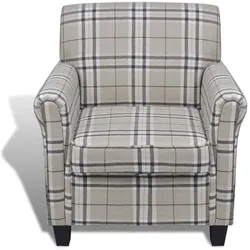 vidaXL Sessel mit Sitzpolster Cremefarben Stoff