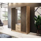 lookway Drehtürenschrank NELA 155 x 200 x 51 cm Artisan Eiche/Schwarz