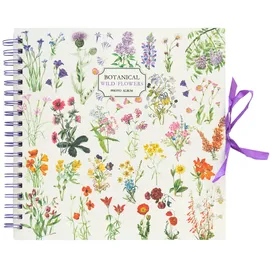 Grupo Erik Fotoalbum zum selbstgestalten Weiße Seiten - Wild Flowers Fotoalbum zum Einkleben - Scrapbook Weiße Seiten 26 x 26 cm, Bunt Blumen