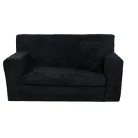 FORTISLINE Kindersofa aus Schaumstoff mit abnehmbarem Bezug Kinderzimmer schwarz