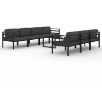 vidaXL 8-tlg. Garten-Lounge-Set mit Kissen Aluminium Anthrazit