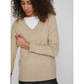 VILA V-Neck L/S Knit TOP Beige XL