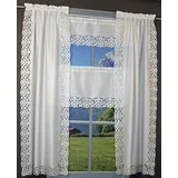 HOSSNER - ART OF HOME DECO Gardine "Rießersee" Gr. 2, beige (creme), B:90cm H:180cm, Polyester, HOSSNER - ART OF HOME DECO, Gardinen, Gardine, mit Ausbrenner-Stickerei