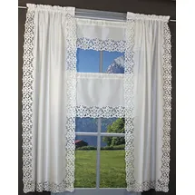 HOSSNER - ART OF HOME DECO Gardine "Rießersee" Gr. 2, beige (creme), B:90cm H:180cm, Polyester, HOSSNER - ART OF HOME DECO, Gardinen, Gardine, mit Ausbrenner-Stickerei