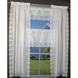 HOSSNER - ART OF HOME DECO Gardine "Rießersee" Gr. 2, beige (creme), B:90cm H:180cm, Polyester, HOSSNER - ART OF HOME DECO, Gardinen, Gardine, mit Ausbrenner-Stickerei