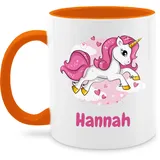 Tasse Tassen 325ml - Einhorn Name I Unicorn I Einhörner - 325 ml - Orange - einhornbecher einhorntasse unicorns kindertasse mädchen einhorntassen einhörnern mug tasse+personalisiert einhorn-tasse