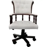 Bürostuhl Leder-Mischgewebe Weiß 110 kg 62 x 50 x (96 - 104) cm - Weiß