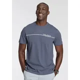 delmao T-Shirt Kurzarm, mit coolem Print, Rundhalsausschnitt, aus 100% Baumwolle blau M (48/50)