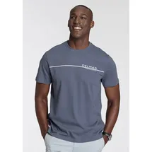 delmao T-Shirt Kurzarm, mit coolem Print, Rundhalsausschnitt, aus 100% Baumwolle blau M (48/50)