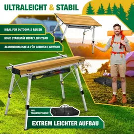 Kesser Campingtisch faltbar Holz-Optik Braun