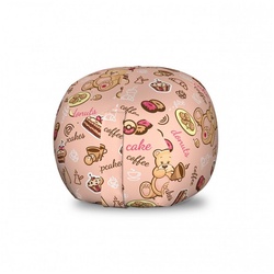 Abakuhaus Spielzeugtruhe Gefüllter Tier Organizer Waschbare Tasche für Kinder, Dessert Cupcakes Plätzchen Donuts beige 54 cm x 38.5 cm