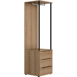 Gami Schlafzimmer-Set GAMI, braun (eiche helvezia), B:205cm H:90cm T:15cm, Melamin, Schlafzimmermöbel-Sets, Elegantes Zimmer mit praktischen & funktionalen Aufbewahrungselementen